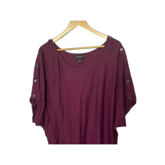 Lane Bryant Maroon Maroon Button Detail Dolman Sleeve Sweater Banded Hem 18/20 - Picture 3 of 9